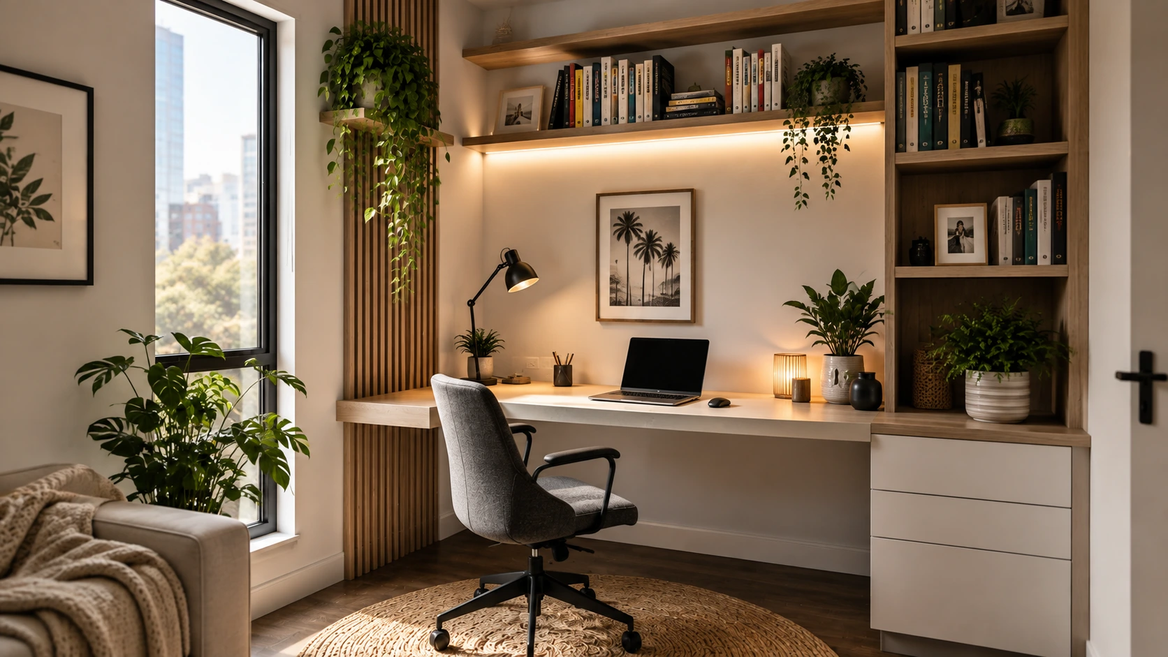 Desk with Bookshelves